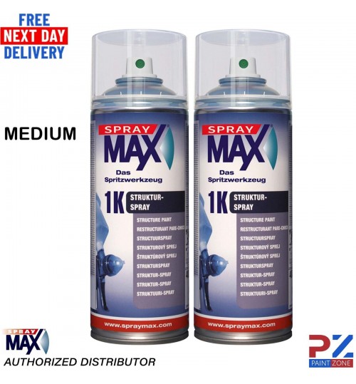 2X SPRAYMAX 680012 1K TEXTURE CLEAR MEDIUM AEROSOL 400ML